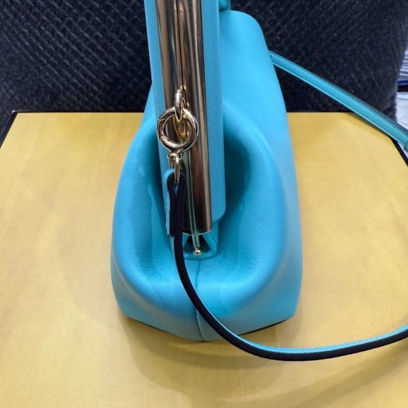 Fendi Turquoise Clutch with Gold Accents - Picture 6 of 10